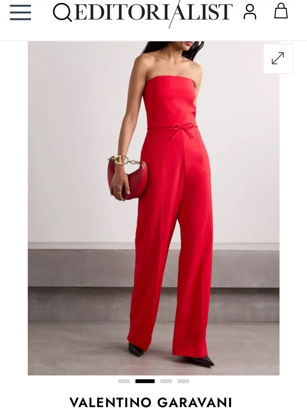 Valentino Strapless Red Wide-Leg Jumpsuit size 42
